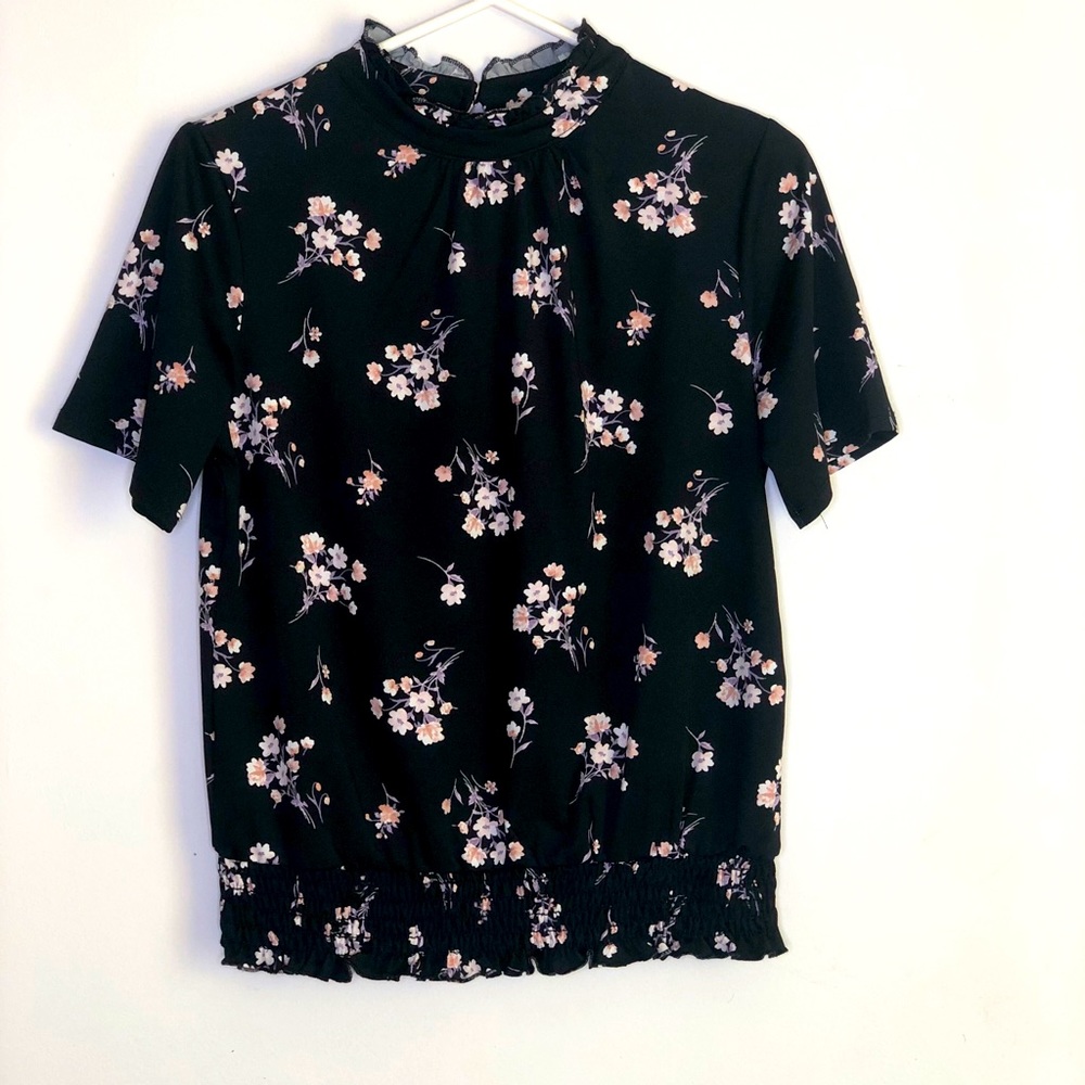 Black Floral Blouse